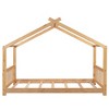 NicBex Twin Size Platform Bed 81.2" L Modern House-Shaped Pine Bed Frame with Headboard and Footboard for Bedroom, No Box Spring Required, Natural - 3 of 4