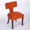 Two-piece dining chair set, linen hardwood frame kitchen side chairs with curved backs and wooden legs - 2 of 4