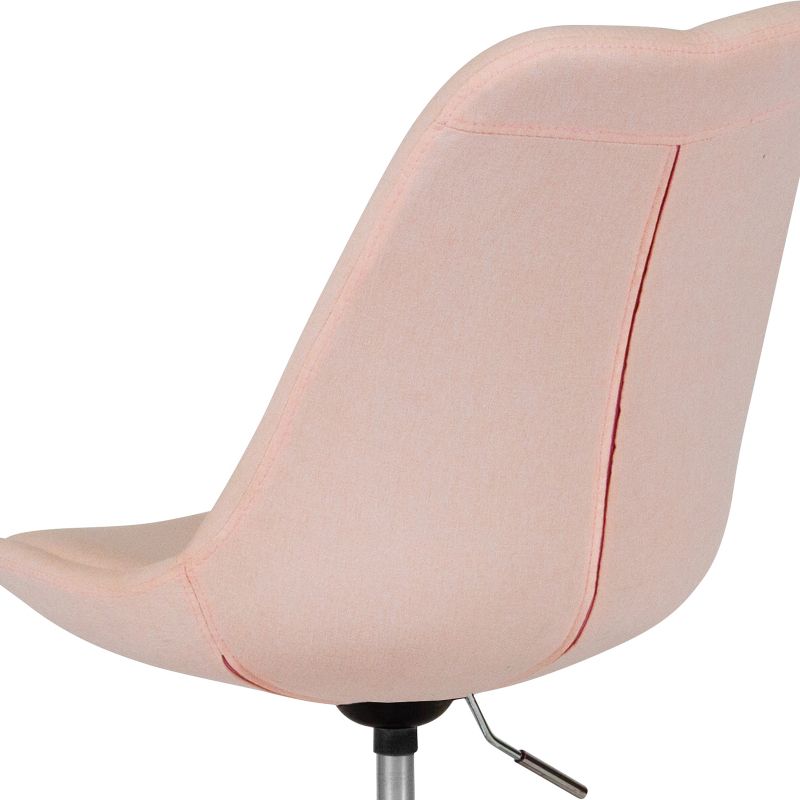 Emma and Oliver Mid-Back Pink Fabric Pneumatic Lift Task Office Chair with Chrome Base, 5 of 11