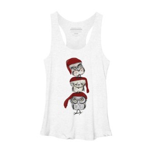 Women's Design By Humans Christmas Owls By msmart Racerback Tank Top - 1 of 3
