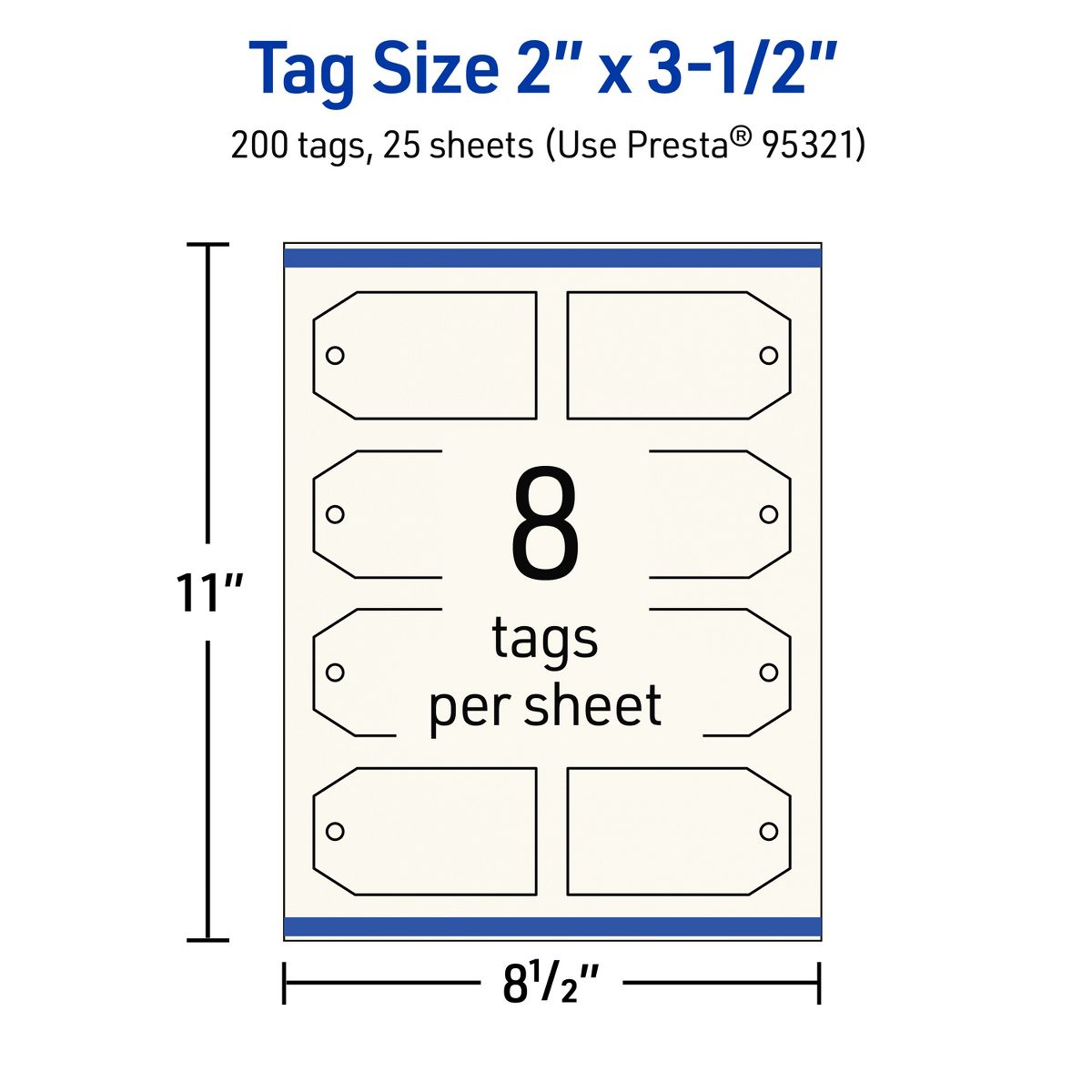 2" x 3-1/2" Rectangular Banner, Matte Ivory Printable Tags - thumbnail 5