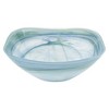 HomeRoots 10" Aqua Blue And White Alabaster Glass Square Salad Bowl - 4 of 4