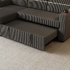 VYNXARIA 85 Inches Corduroy Sofa Bed,3 Seater Sleeper Sofa with Storage Chaise,Pull Out Couch£¬DARK GRAY - 3 of 4