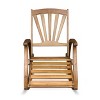 Okak Sleek Boho Recliner Chair Acacia Rocking Chair with Retractable Footrest for Garden,Porch&Backyard,Outdoor Leisure Chair - 2 of 4