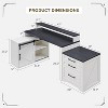 SinCiDo L-Shaped 67" Desk,Farmhouse Computer Desk w/ Charging Station & Filing Cabinets A4/ Letter /F4/ Law,Double-Layer Storage Cabinet,Writing Desk - 3 of 4