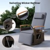 Tangkula Set Of 2 Patio Rattan 360° Swivel Recliner Chair Wicker Lounge Chair w/Adjustable Backrest & Footrest Reclining Seat w/Flip Side Table - 4 of 4