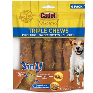 Cadet Pork, Chicken & Sweet Potato Triple Chews (6 Pack) - 1 of 4
