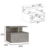 Floating Nightstand 12"H, Wall Mounted with Single Drawer and 2-Tier Shelf - 3 of 4