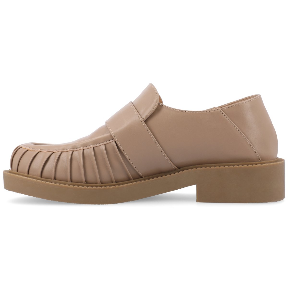 Женские туфли Journee Collection Women's Lakenn Slip On Crash Back Loafer Flats, 7 Taupe — фото 2