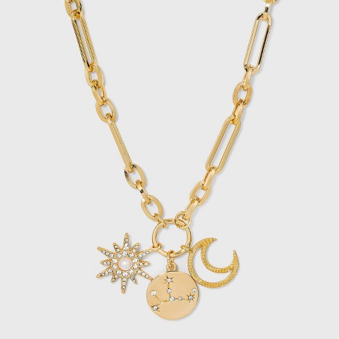 SUGARFIX by BaubleBar Constellation Starburst and Moon Link Chain Pendant Necklace - Gold - image 1 of 3