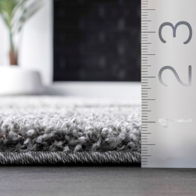 Dark Grey Abstract Pattern Shag Area Rug 5' 3" x 7' 6"