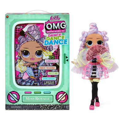 L.O.L. Surprise! OMG Dance Dance Dance Miss Royale Fashion Doll with 15 Surprises Including Magic Blacklight Shoes