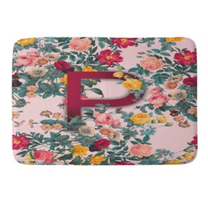 Deny Designs Burcu Korkmazyurek Summer Botanical Monogram Memory Foam Bath Mat - 1 of 4
