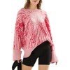 EXLURA Womens Oversized Graphic Leopard Print Long Sleeve Sweaters Chunky Knit Pullover Tops Fall Winter Sweater - 3 of 4