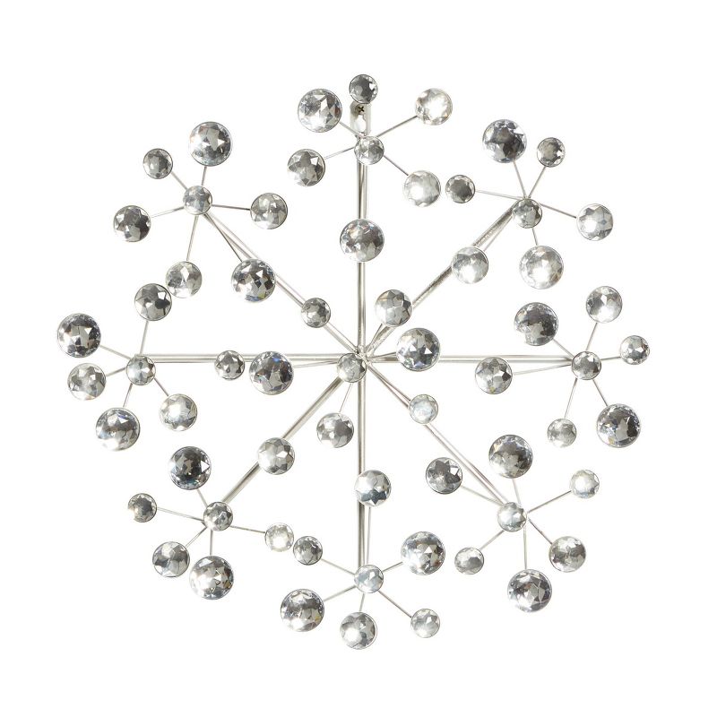 Metal Starburst Wall Decor with Crystal Embellishment Silver - Olivia &#38; May, 1 of 5