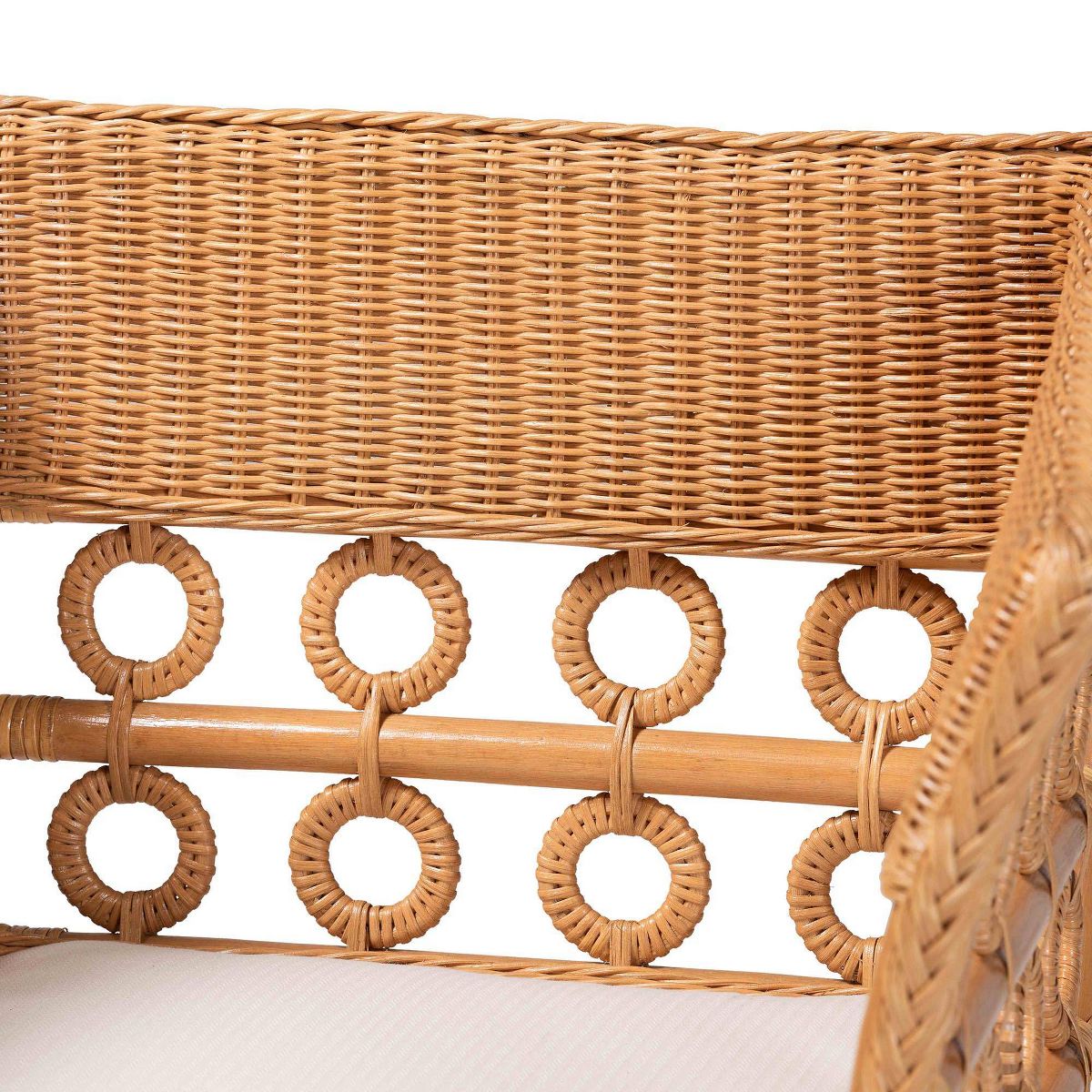 bali & pari Oxford Bohemian Rattan Arm Chair Light Honey - thumbnail 5