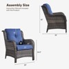 Buenhomino Patio Wicker Chairs Set of 2, Patio Rattan Dining Chairs with 4-inch Seat Cushions, High Back and Curved Armrest for Garden Backyard Deck - 3 of 4
