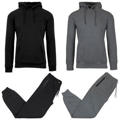 Rudolph Men's Slim Fit Fleece-Lined Pullover Hoodie & Jogger 2-Piece Set- 2 Pack