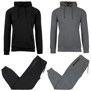 Rudolph Men's Slim Fit Fleece-Lined Pullover Hoodie & Jogger 2-Piece Set- 2 Pack - 1 of 2