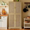 Natural Oak- Kitchen Pantry Cabinet, Farmhouse Storage Cabinet With 8 Door Shelves And 1 Drawer, 72" Tall Cupboard For Kitchen, Living Room, Dining - 2 of 4