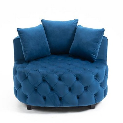 SYFERLORY Furniture,Accent Chair / Classical Barrel Chair for living room / Modern Leisure Sofa Chair (Blue)