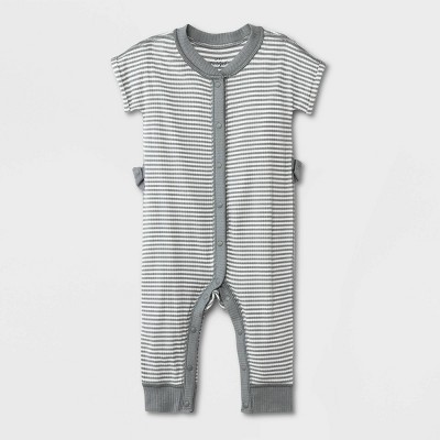 Image of Baby Adaptive Romper - Cat & Jack™ Gray 6-9M