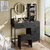 Vanity Desk with Mirror, Makeup Table with 4 Drawers, Large Dressing Table for Women & Girls Bedroom, Modern Storage - 2 of 4