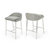 2pcs Modern Upholstered Fixed Height Bar Stools with Backrest-Christopher Knight Home - 2 of 4