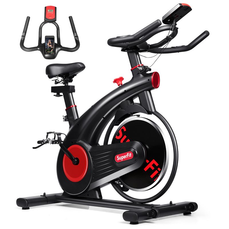 SuperFit Stationary Exercise Bike Silent Belt Drive Cycling Bike, 1 of 11