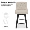 Vipbear Swivel Bar Stools with Backs, 26" Counter Height Bar Stools Set of 2,Upholstered Counter Barstools with Solid Wood Legs - 4 of 4