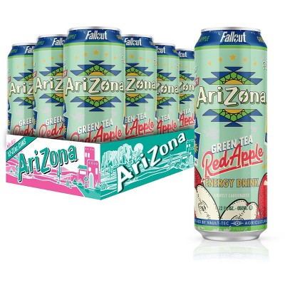 Arizona X Fallout Red Apple Green Tea Energy Drink - 22 Fl Oz Can (Pack of 12)