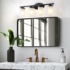 Dewdrop Rustic 4-Light Wall Sconce, Vintage Matte Black Iron Frame with White Frosted Glass Shades, ETL Certified Vanity Light Fixture - 3 of 4