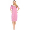 JEFFRICO House Dresses for Women with Pockets - Lightweight Breathable Short Sleeve Muumuu & Nightgowns Snap Front Housecoat Dusters - 2 of 4