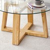 Sapphtopaz Coffee Table Modern Coffee Table Tempered Glass End Table with Legs Coffee Bar for Living Room - 3 of 4