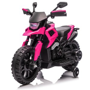 Jojoka 6v Electric Dirt Bike, Kids Ride on Motorcycle with Traning Wheels, 2-5mph Adjustabled Speed, Headlight & Music - 1 of 4