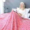 1pc White Flannel Blanket with Pink Leopard Print, All Season Machine Washable Cozy Blanket for Bed, Couch, Christmas Gifts. - 4 of 4