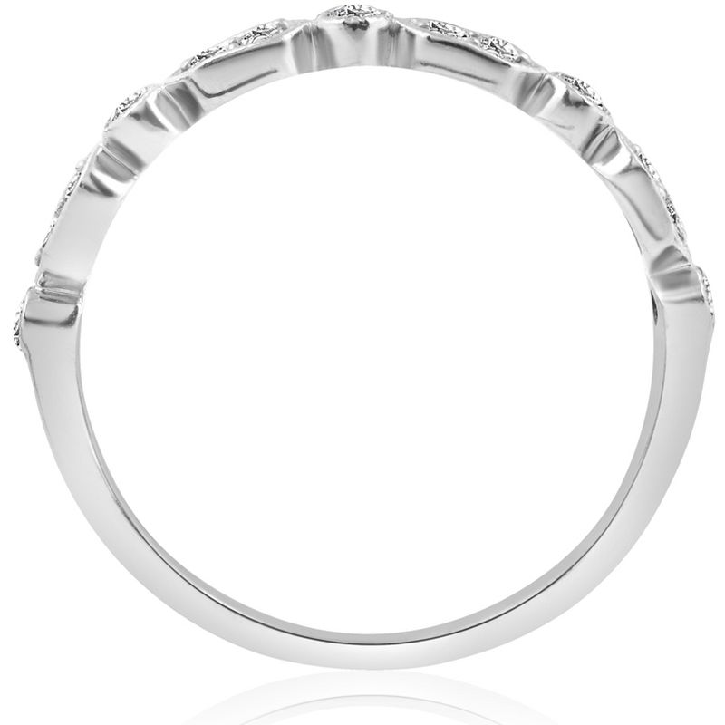 Pompeii3 1/8 cttw Diamond Wedding Ring Womens Stackable Anniversary Band 14k White Gold, 2 of 5