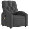 vidaXL Fabric Massage Recliner Chair for Living Room, Home Theater, 6-Point Vibration, Adjustable Back & Footrest, Cup Holders - Gray - 4 of 4