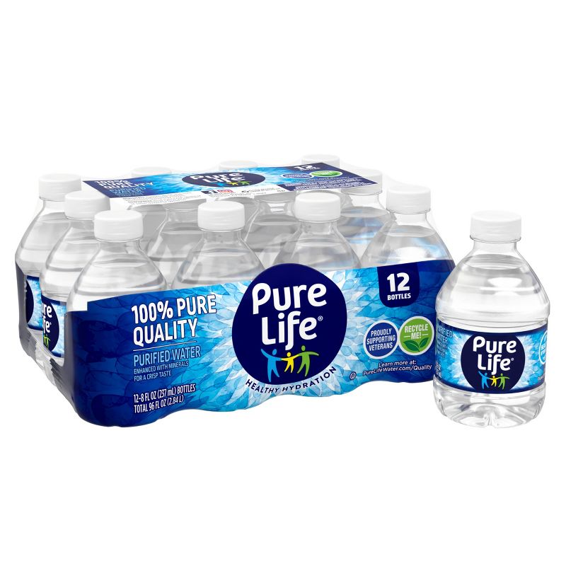 Pure Life Purified Water - 12pk/8 fl oz Bottles, 1 of 8