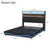 Upholstered Platform Bed Frame with Lift Up Storage & Bookcase Storage Headboard - 2 of 4