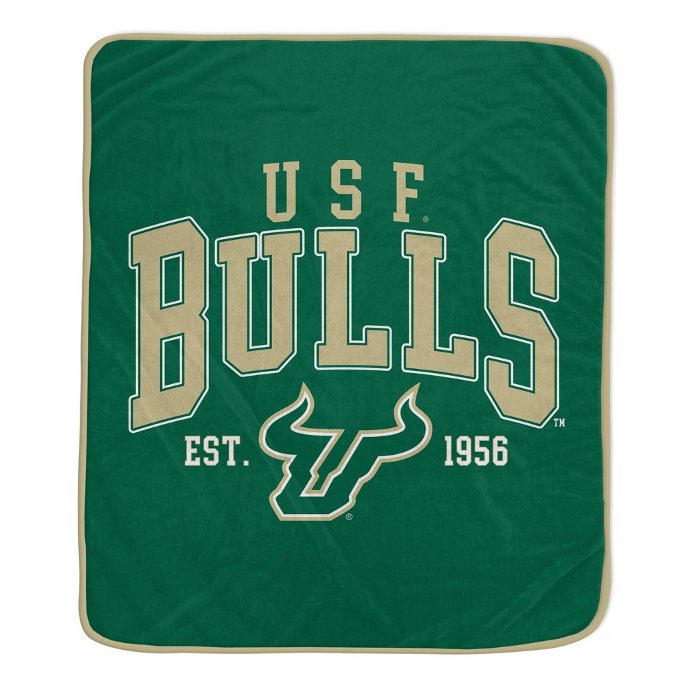 Photos - Duvet NCAA South Florida Bulls Vintage Arch Block Flannel Fleece Blanket