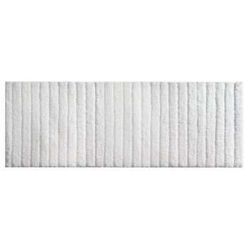 mDesign Soft Microfiber Polyester Non-Slip Spa Mat/Runner, 60" x 21" - White