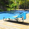 Gymax 1PC/2PCS Beach Chaise Lounge Chair Face Down Tanning Chair 5 Adjustable Positions Portable Sunbathing Recliner Blue & Green/Navy/Beige/Pink/Blue - 2 of 4