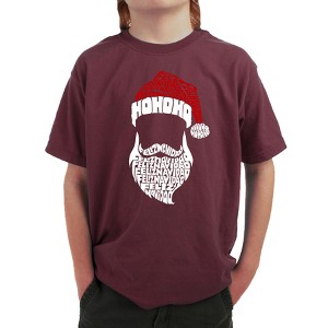 LA Pop Art Feliz Navidad Santa Claus - Boy's Word Art T-Shirt - 1 of 4