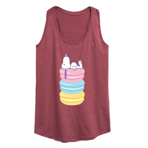 Women's - Peanuts - Snoopy Stacked Macarons Graphic Racerback Tank - 1 of 4