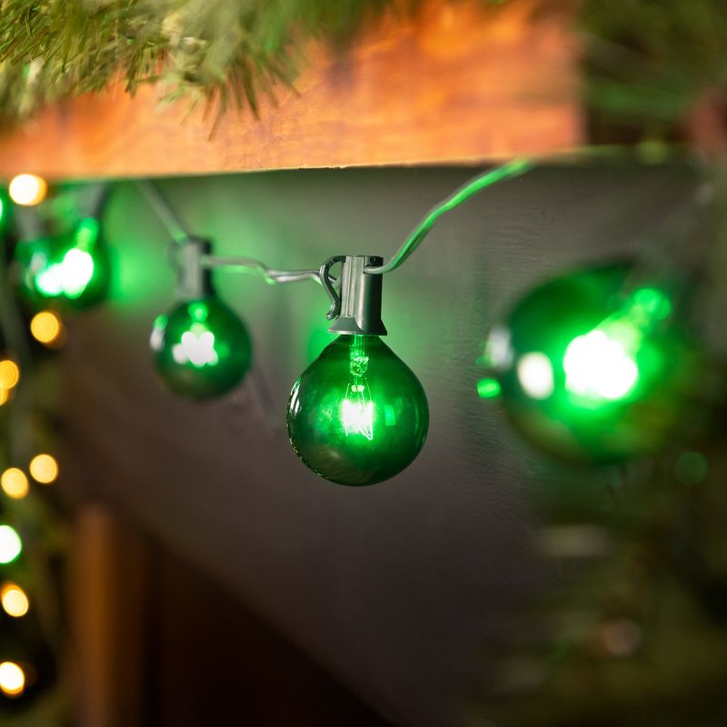 Northlight 10-Count Green G50 Globe Christmas Patio Lights- 9ft, Green Wire, 2 of 7