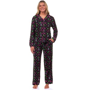Wicked Pajamas Women's Elphaba and Glinda Charms Long Sleeve Coat and Pajama Set - 1 of 4