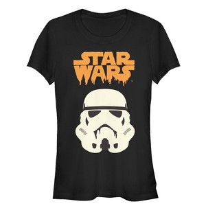 Juniors Womens Star Wars Halloween Stormtrooper Helmet T-Shirt - 1 of 3