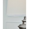 Signature Design by Ashley (Set of 2) Doraley Table Lamps Antique Silver/White: Cotton Shade, Metal Body, UL Listed - 3 of 4