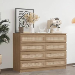 8 Drawer White Dresser for Bedroom, Modern Farmhouse Chest with Slim Wood Frame, Space-Saving TV Stand for Apartment or Small Spaces - 1 of 4